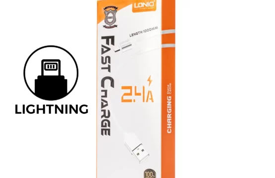 كيبل ايفون قماش – شحن سريع ونقل بيانات، 1 متر، مقاوم القطع، ضمان سنتين LDNIO