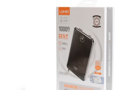 باور بنك شحن لاسلكي 15 وات وسعة 10000mAh مع شحن سريع 22.5 واط LDNIO