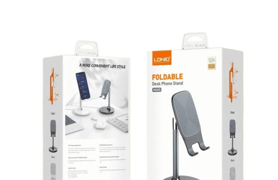 قاعدة جوال مكتبي LDNIO – تثبيت آمن، حامل قابل للتعديل، مثالية للهواتف الذكية