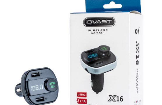 شاحن سيارة + MP3 مدخلين X16 OVAST