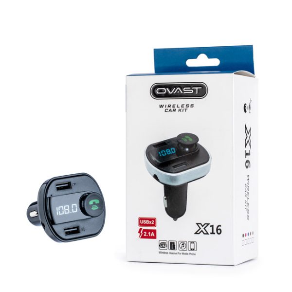 شاحن سيارة + MP3 مدخلين X16 OVAST