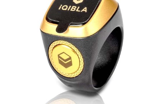 خاتم الذكر الذكي OLED مع بلوتوث 5.1 – اهتزاز تذكير، عداد تسبيح، مقاوم للماء والغبار