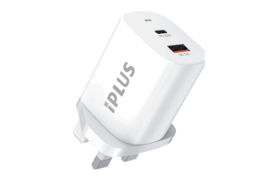شاحن جداري IPLUS -بقوة 38 وات - شحن سريع مع منفذ TYPE-C وUSB