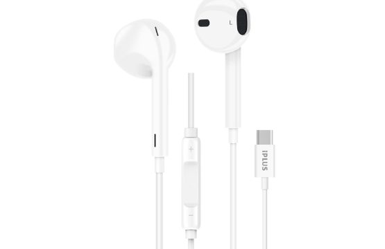 سماعة سلك تايب سي مع تحكم في الصوت – مقاومة للتعرق وعازلة للضوضاء، ضمان سنتين